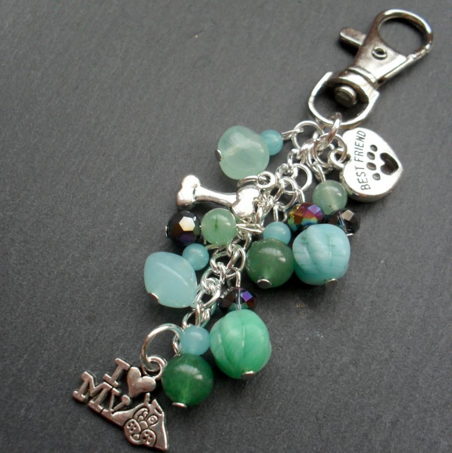 I Love My Dog Bag Charm