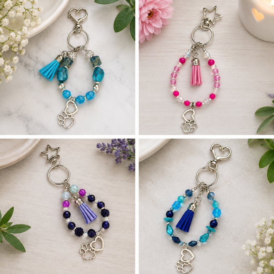 Colourful Bag Charms- Keyrings for Animal Lovers
