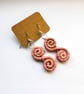 Macrame Spiral Earrings, Dusky pink sterling silver earrings  - Image 3