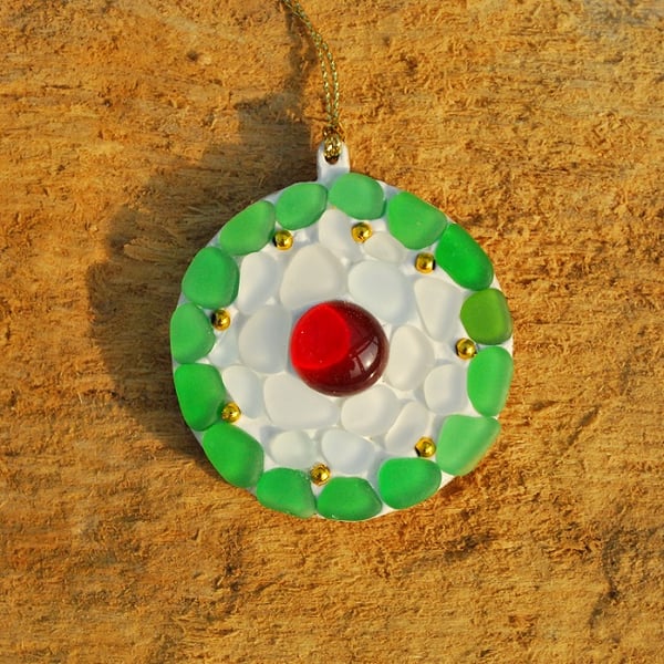 Sea glass Christmas ball hanger