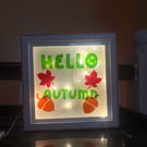 Hello autumn box frame with lights 