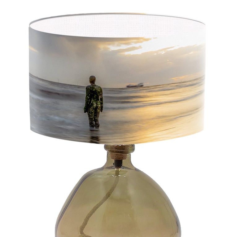 Photographic Lampshade, Crosby Beach, Liverpool, Coastal Lampshade, seaside lamp