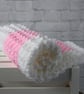 Crochet baby blanket, pink and white blanket, gift for Christening, baby shower - Image 4