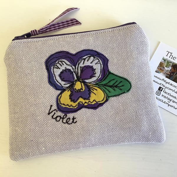 SECONDS bargain Violet Flower Purse Wallet, perfect condition (prototype)