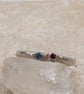 Hand Forged Molten Sterling Silver Ring – Apatite & Ruby - Image 7