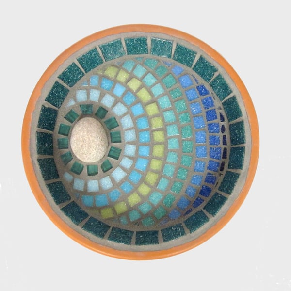 Laguna Ripple Mini Mosaic Bird Bath