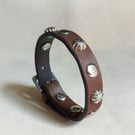 Custom Leather Bracelet with Spike Button Rivets, Leather Bracelet Cuff, Mens Br