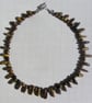 Gold Tiger Eye Crystal Gemstone Chunky Statement Tribal Style Necklace - Image 7