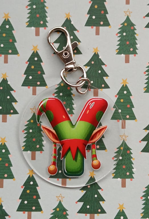 Clear acrylic Christmas keyring "Y"