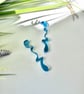Blue Acrylic Squiggle Anstract Earrings - Image 6