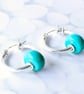 Turquoise earrings, natural turquoise stone, sleeper earrings, handmade, pebble  - Image 2