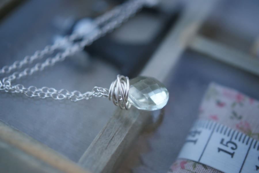 Green Amethyst Silver Wrap