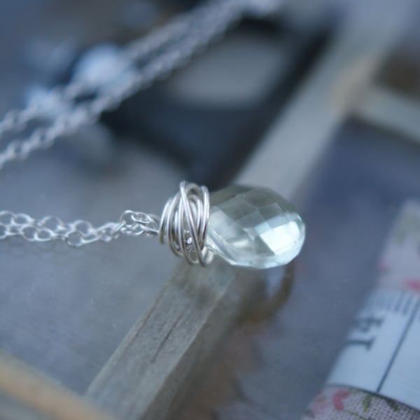 Green Amethyst Silver Wrap