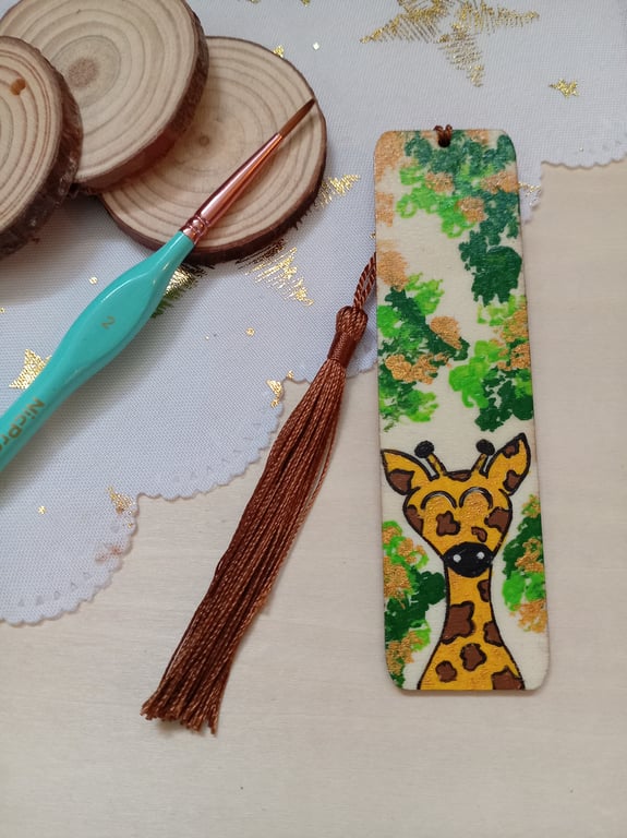Wooden giraffe bookmark 