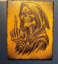 Grim reaper wooden plaque 