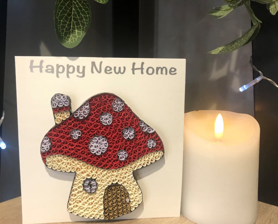 Stunning handmade quilled  new home card