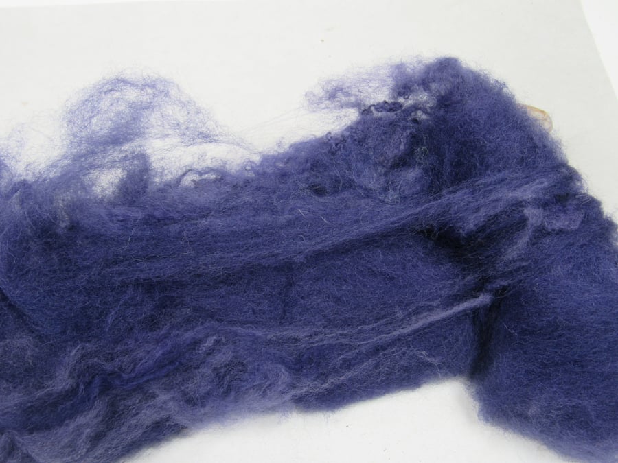 10g Naturally Dyed Dark Purple BFL Shetland Felting Wool