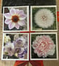 Set of 4 floral blank cards 