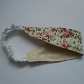 Cream Glitter and Cream Floral Reversible Headband