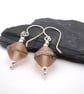 peach lampwork glass earrings - Image 2