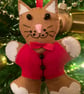 Felt gingerbread cat Christmas decoration 