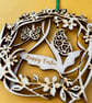 Personalised double-layered wooden spring wreath (butterflies) - Image 1