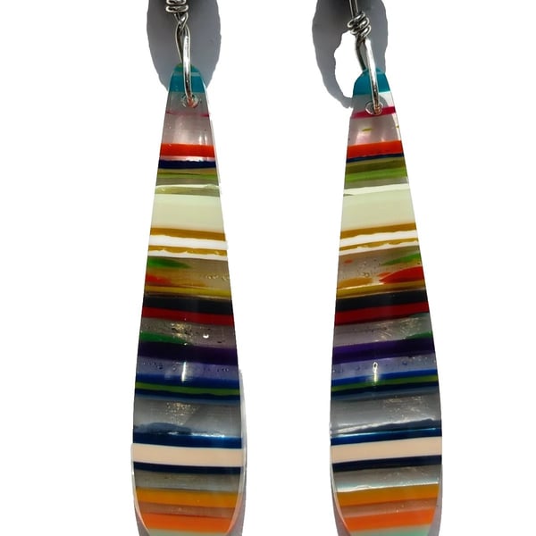 Surfite Sterling Silver Earrings with Lava Beads Wire-Wrapped Teardrop Jewellery