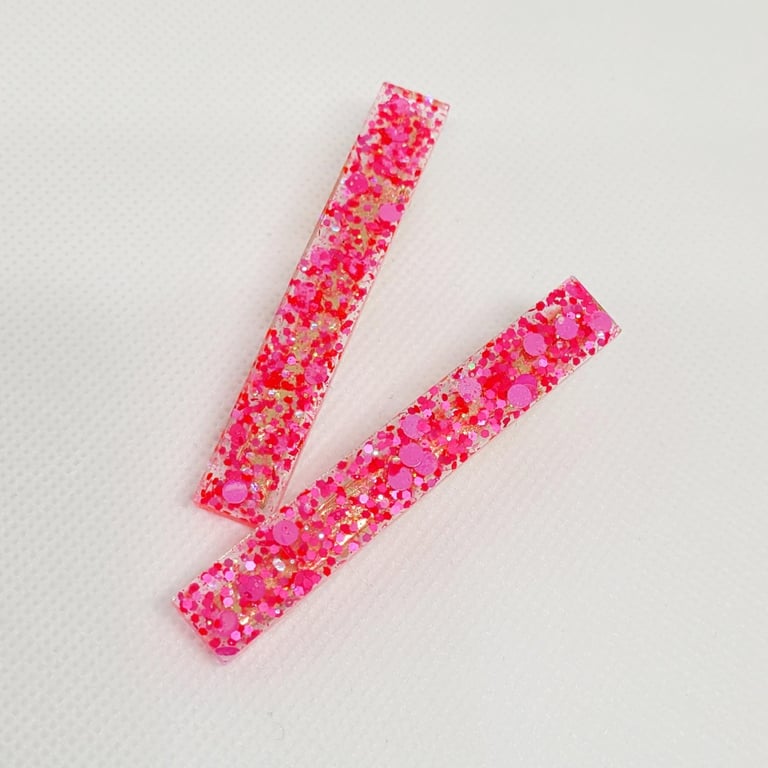 Hot Pink Sparkle Hair Clip Barrette Barrettes Hair Accessories Summer
