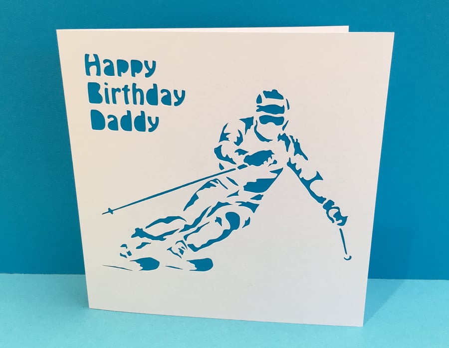 Ski Birthday Card - Skiing - Skier - Greeting Card - Personalised