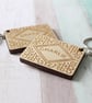 Personalised Wood Wooden Custard Cream Biscuit Keyring - Image 3