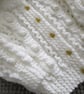 16" White Aran Jacket with Hood - Image 2