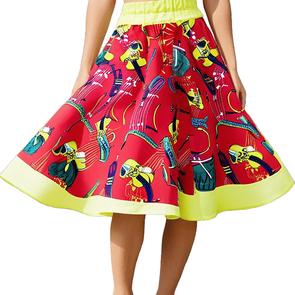 1950s Vintage Retro Rockabilly circle Skirt, music women's sizes 10-26 