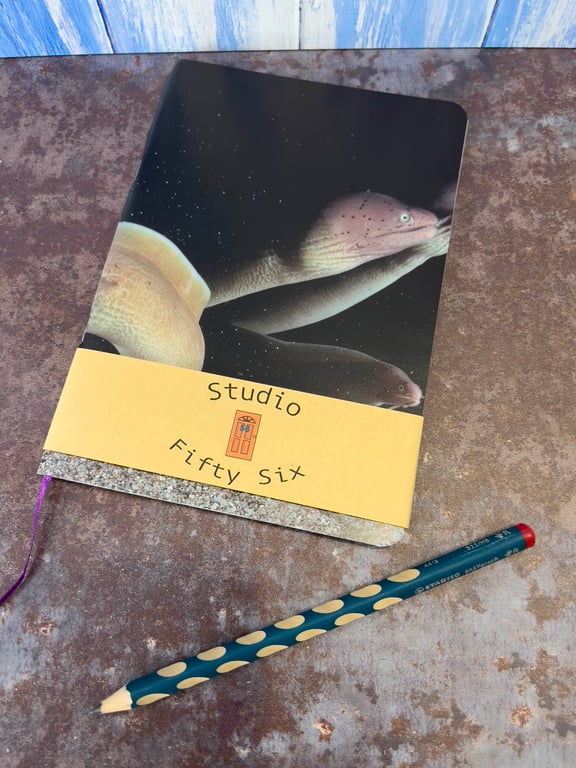 Notebook, Marine themed, A5 (ish), made from up-cycled and recycled materials.