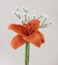 Single stem lily, macrame flower, orange lily, gifts for her - Image 1