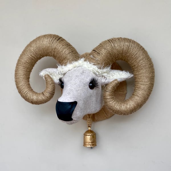 Handmade Ram Goat head faux taxidermy wall mounted animal head trophy