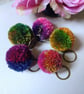 Wool Pompom Keyring, 5cm, Fluffy Pompom Plush Keychain, Stocking Filler. - Image 8