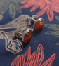 Sterling silver stud earrings with Baltic amber; November birthstone - Image 5