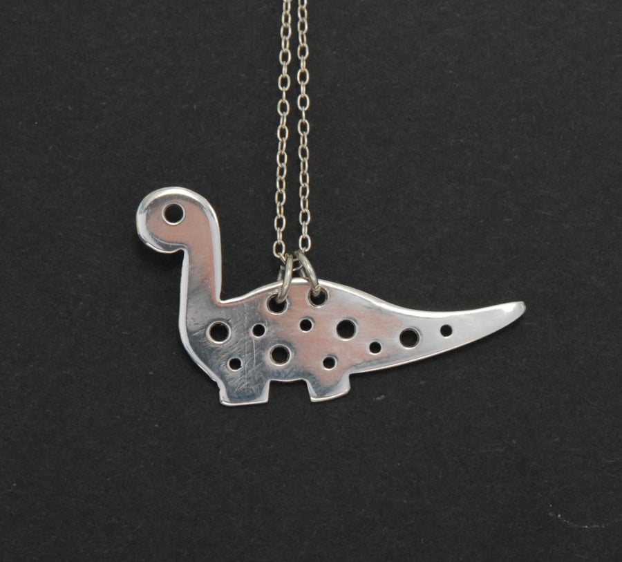 Sterling silver dinosaur necklace