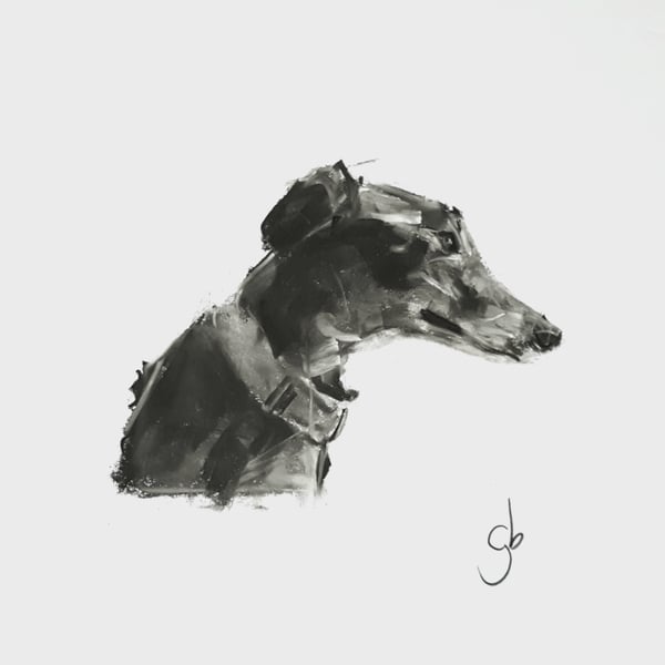Greyhound Profile A5 Art print