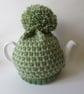 Tea cosie Tea cosy - green tweed with extra large pompom - Image 5