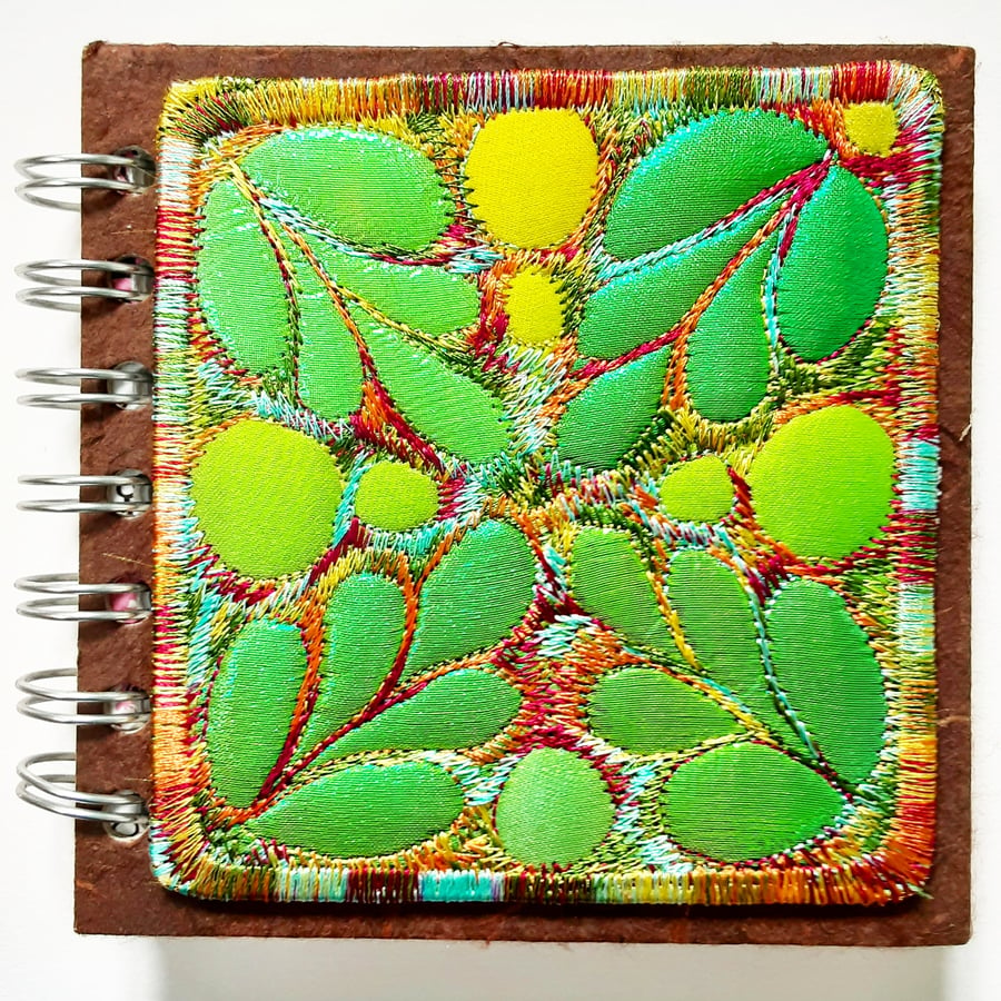 Spiral Bound Sketchbook with Free Machine Embroidery Cover