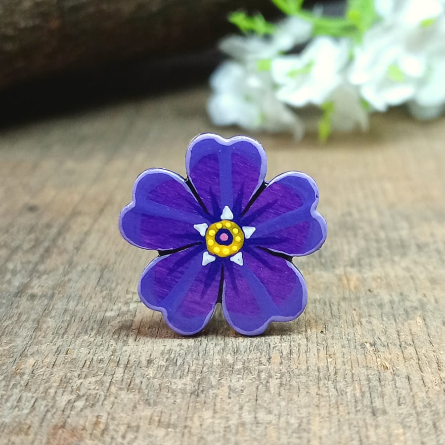 Purple Forget Me Not Pin, Handmade Dementia Gift, In Memory Brooch, Miss You