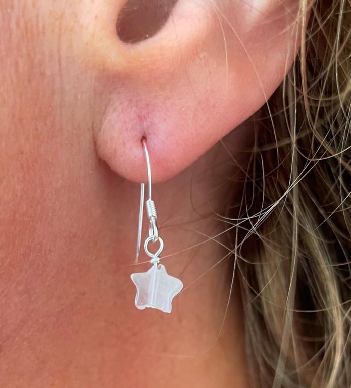  Rose Quartz Mini Stars Earrings