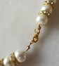 Gold and Ivory Necklace with Faux Pearl and Rhinestones - Summer Seconds - Image 2