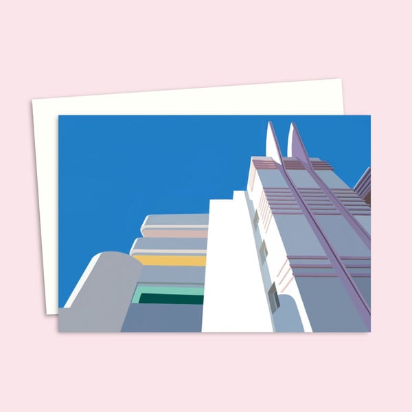 Art Deco Building Greeting Card - Blank Inside for a Personal Message