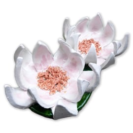 Handmade Ceramic Waterlilies or Lotus Flower Ornament