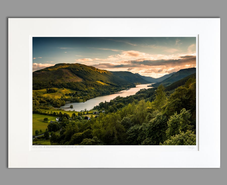 Loch Voil, Doine & Balquhidder from Creag an Tuirc - A2 (70x50cm) Unframed Print