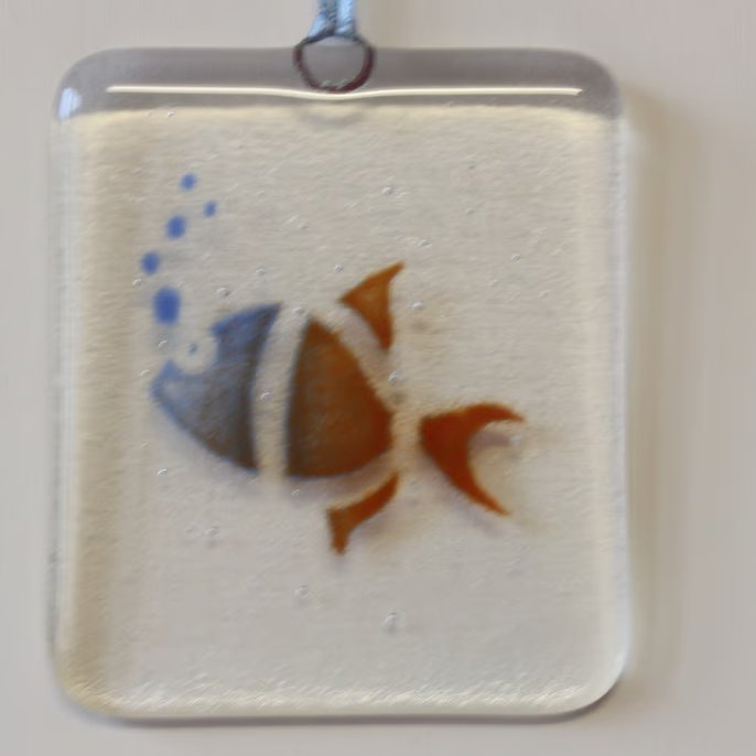Fish fused glass suncatcher