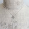 Tiny Aqua Blue Circle Pendant Necklace, Minimalist, Everday Jewellery