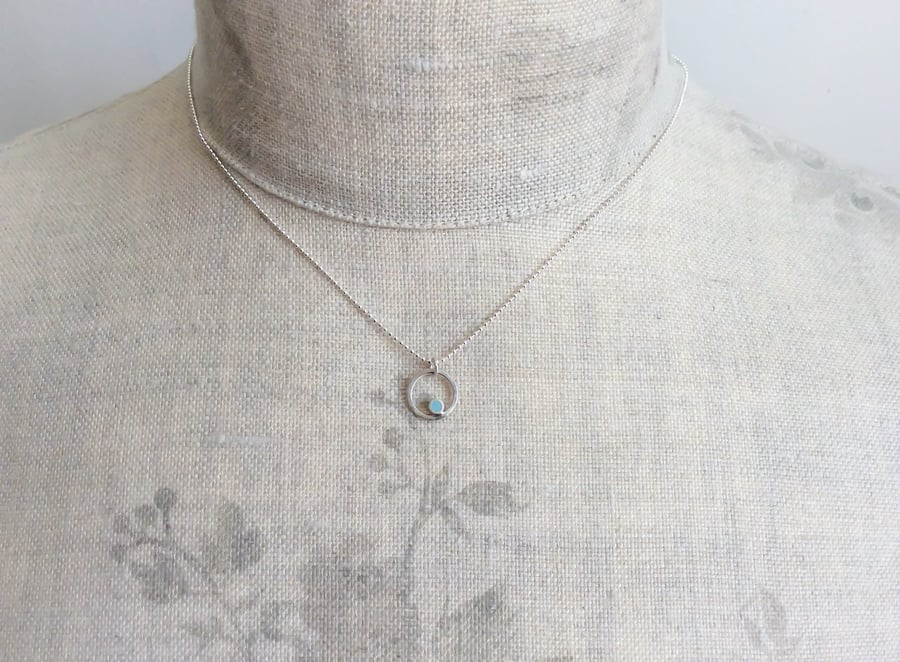 Tiny Circle Pendant Necklace, Minimalist, Everyday Jewellery